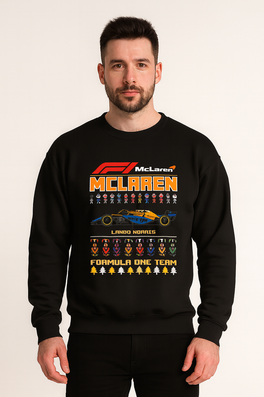 Suéter Navideño Ugly Sweater de Lando Norris x Escudería McLaren | Edición Especial