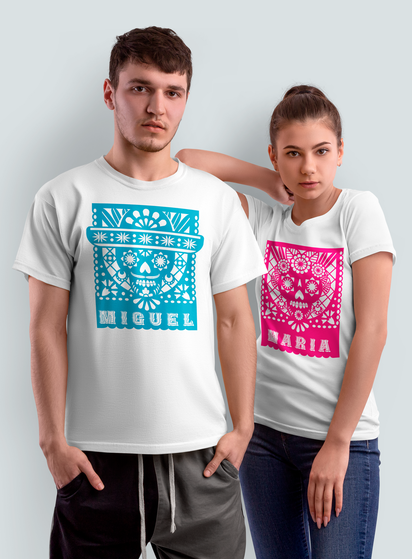 Playeras de pareja "Papel Picado"