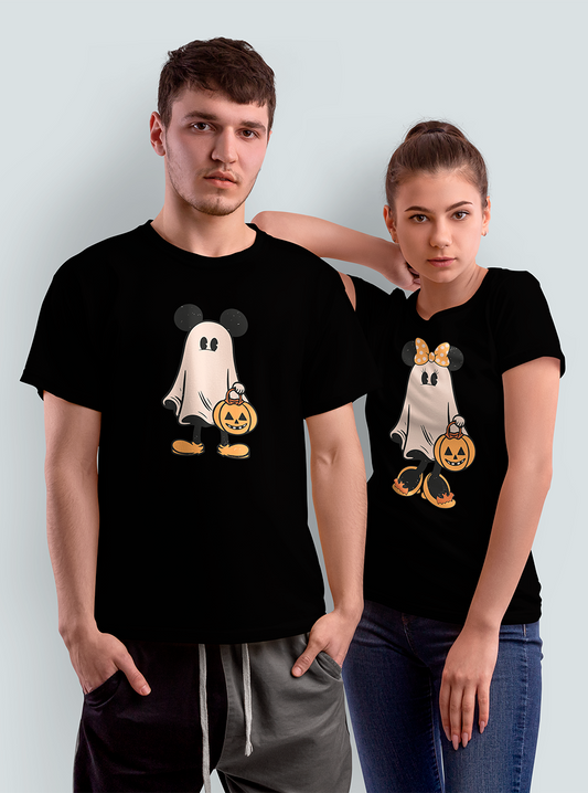 Playeras de pareja "Mickey y Minnie Fantasma"