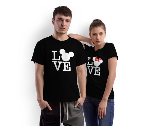 Playeras de pareja "Mickey y Minnie Love"