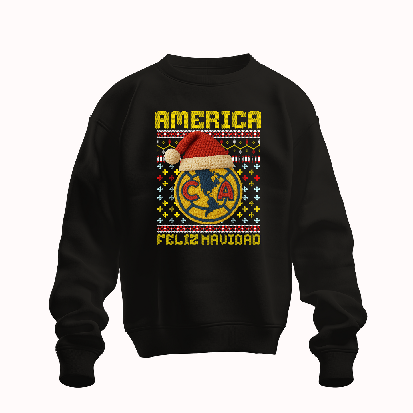 Suéter navideño Ugly Sweater Club America Estilo Crochet Edición Especial