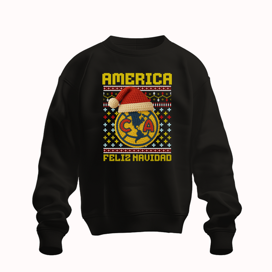 Suéter navideño Ugly Sweater Club America Estilo Crochet Edición Especial