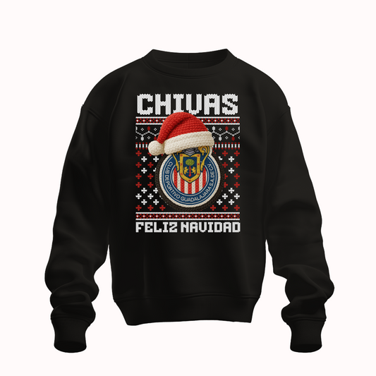 Suéter navideño Ugly Sweater Club Deportivo Guadalajara Estilo Crochet Edición Especial