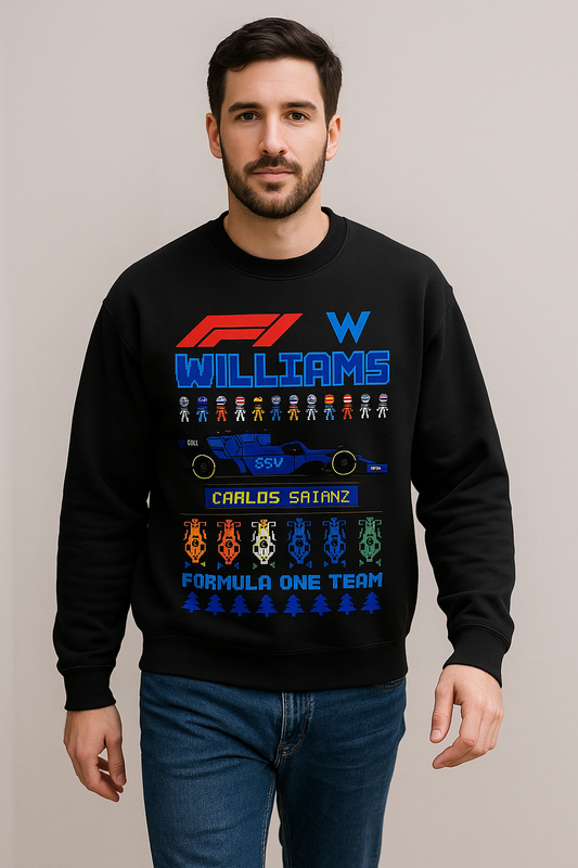 Suéter Navideño Ugly Sweater de Carlos Sainz x Escudería Williams | Edición Especial