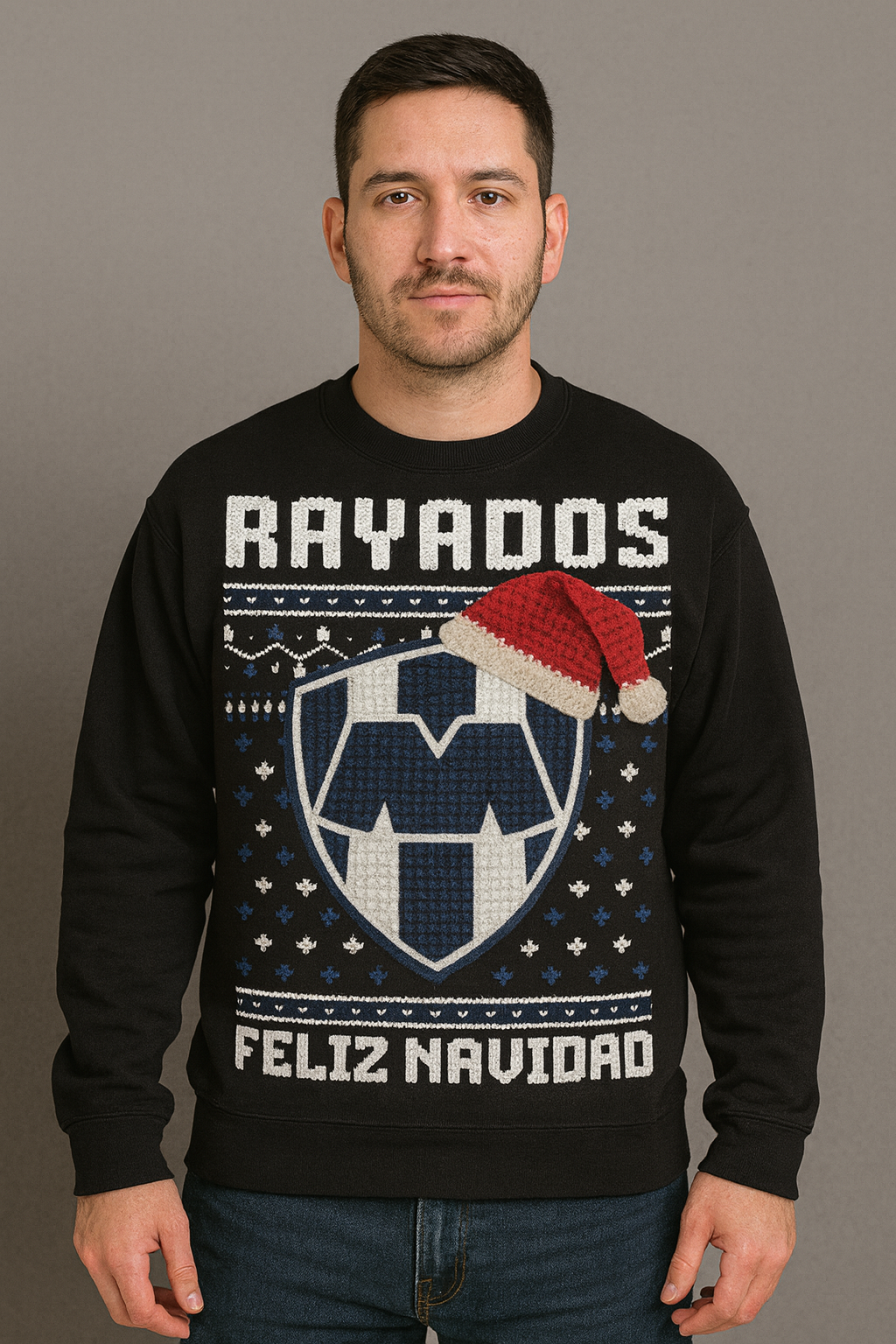 Suéter navideño Ugly Sweater Club Monterrey Estilo Crochet Edición Especial