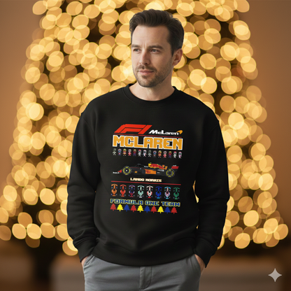 Suéter Navideño Ugly Sweater de Lando Norris x Escudería McLaren | Edición Especial