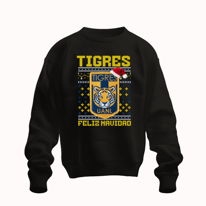 Suéter navideño Ugly Sweater Club Tigres UANL Estilo Crochet Edición Especial