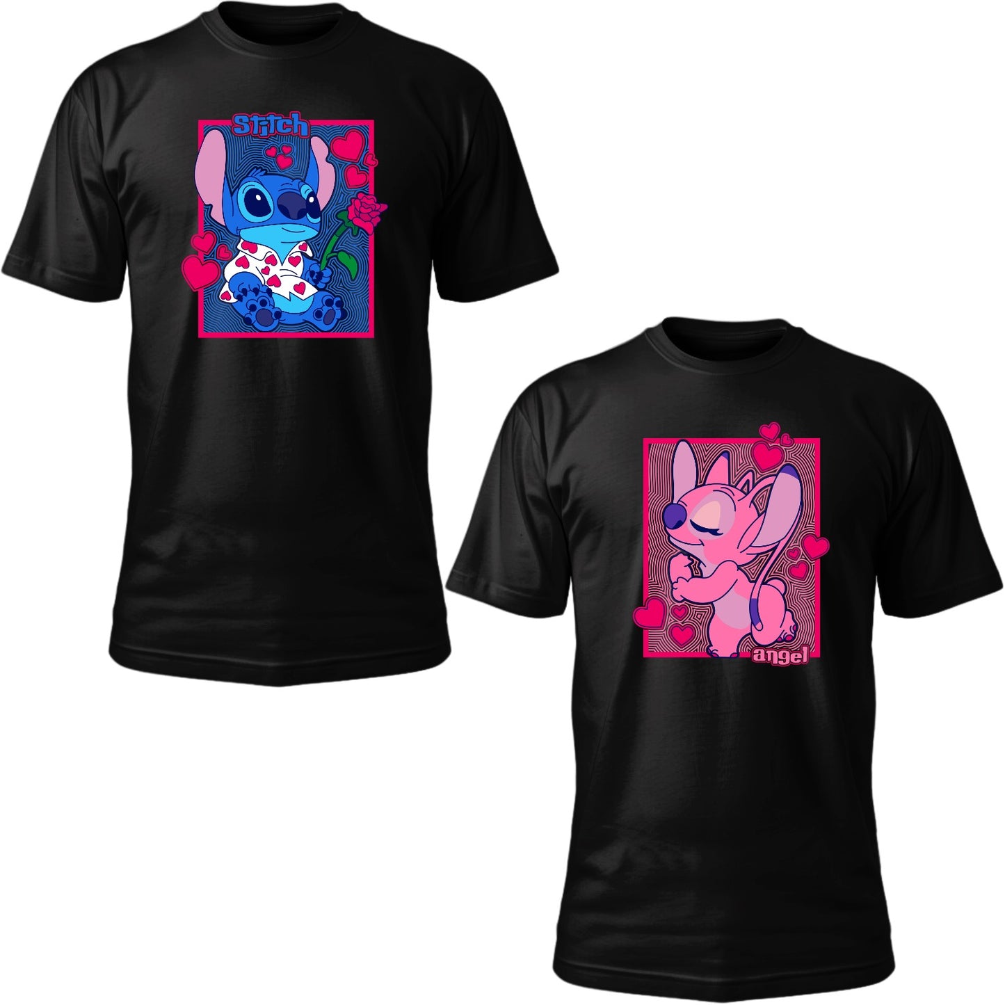 Playeras de pareja "Stitch y Angel"