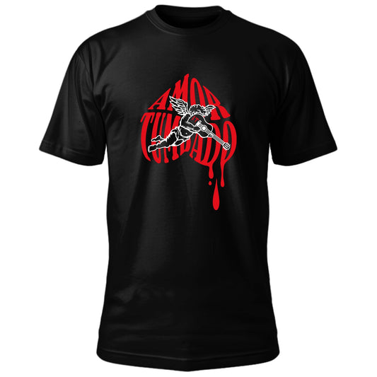 Playera Corridos Tumbados "Angel" Negra.