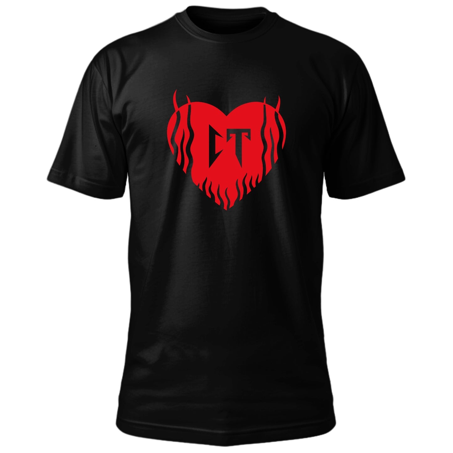 Playera Corridos Tumbados "Corazón" Negra.