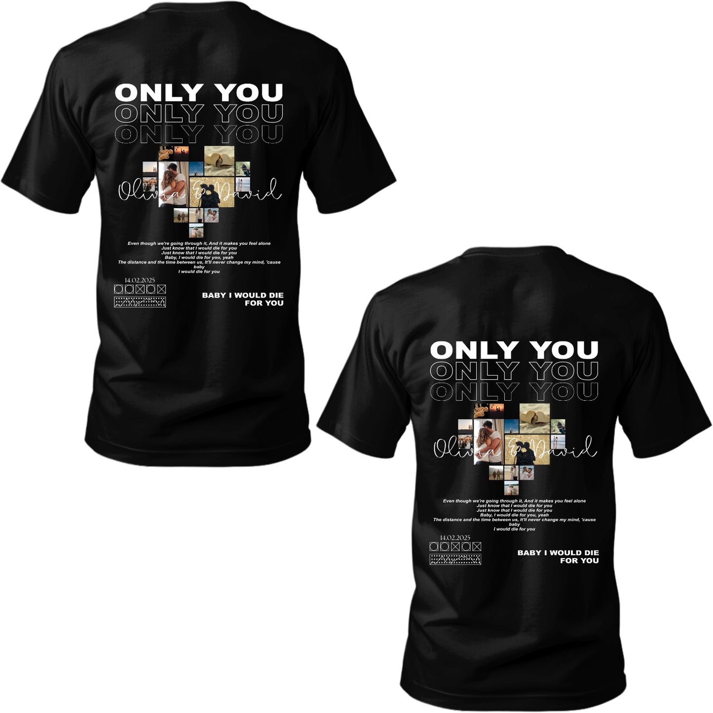 Playeras de pareja "Only You Corazón"