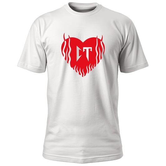 Playera Corridos Tumbados "Corazón" Blanca.