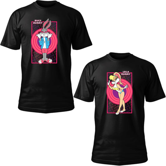 Playeras de pareja "Bugs y Lola Bunny Circulo"